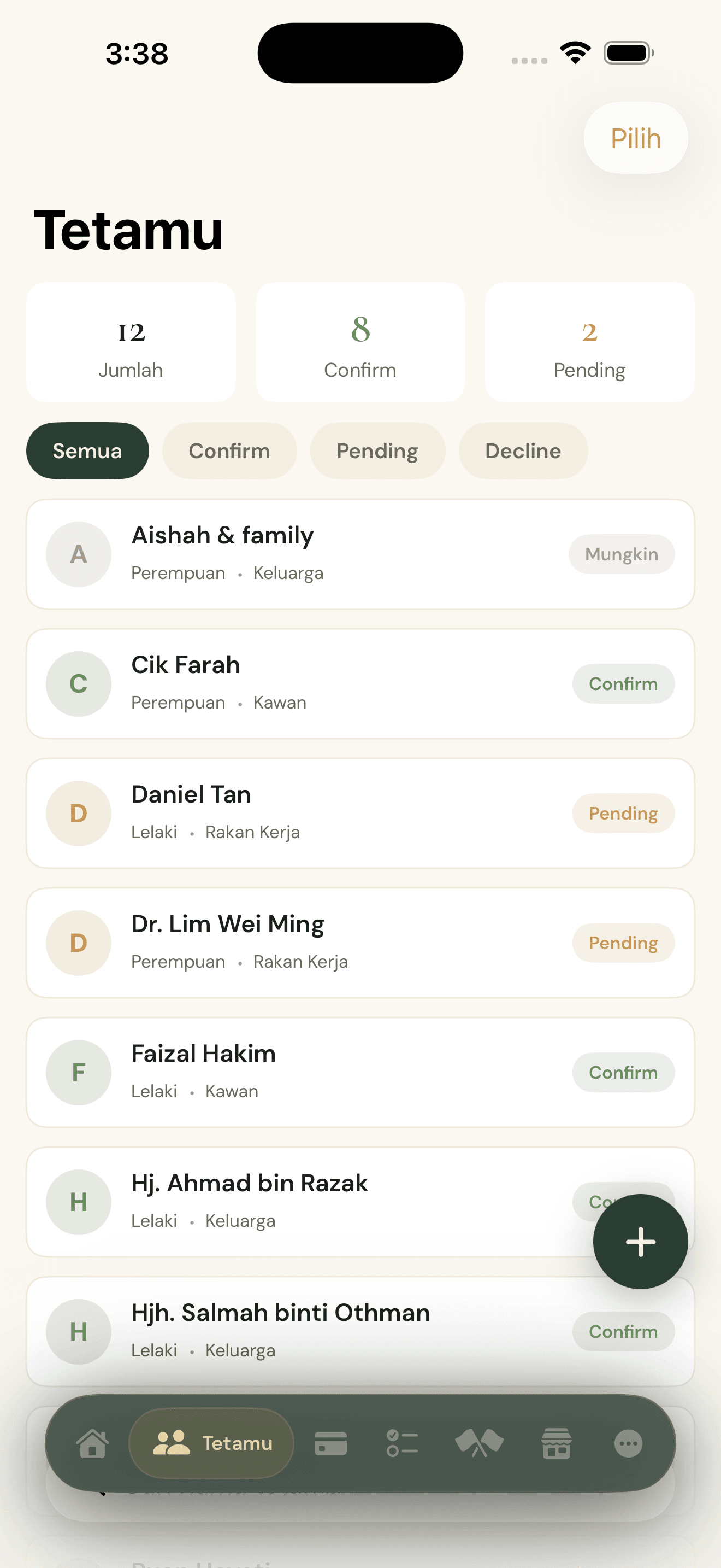 Senarai Tetamu & QR Portal — Rinung iOS app screenshot