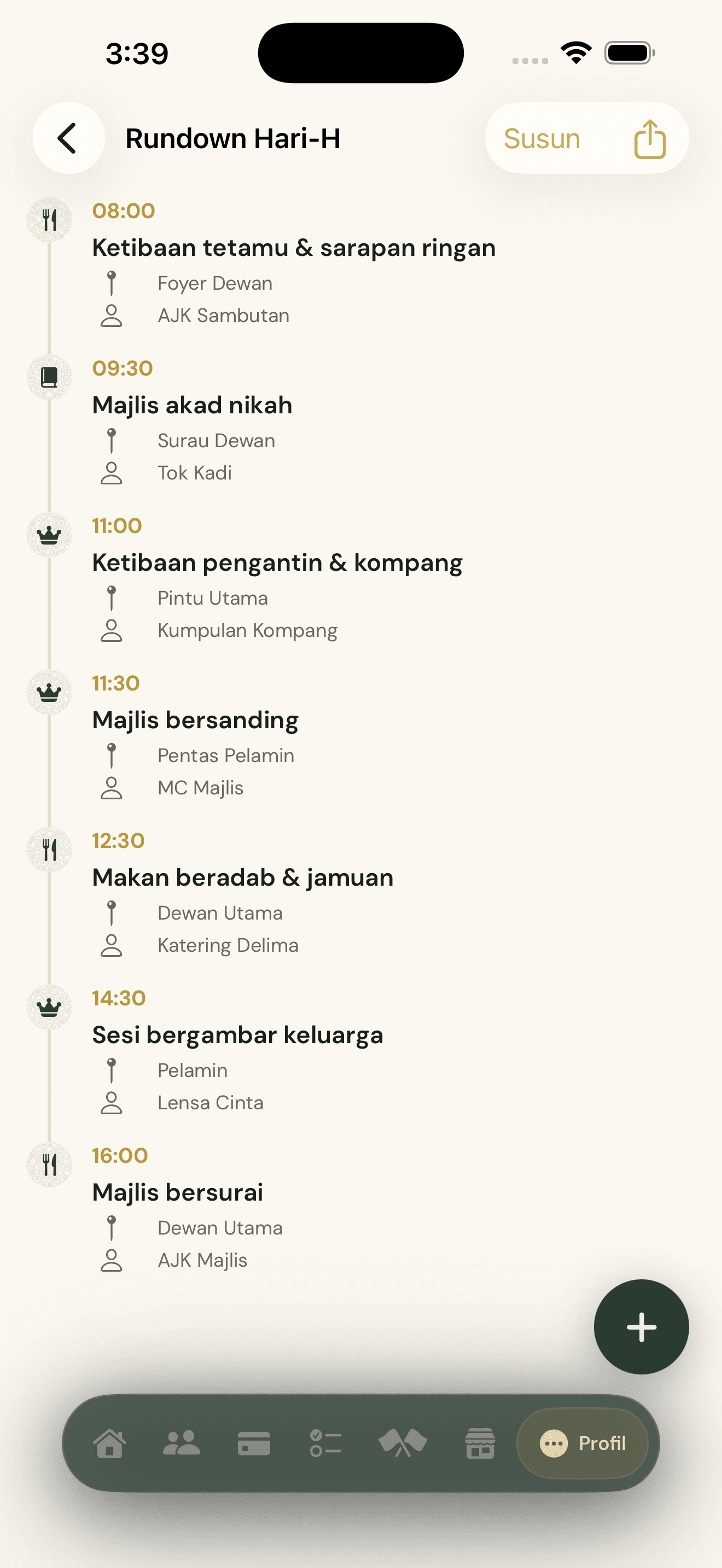 Jadual Hari Perkahwinan — Rinung iOS app screenshot